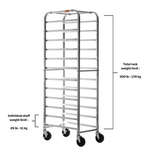 Load image into Gallery viewer, 12 Pan Rack 18", 5" Spacing, Aluminum