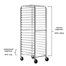 Load image into Gallery viewer, 20 Pan Rack 18", 3" Spacing, Aluminum